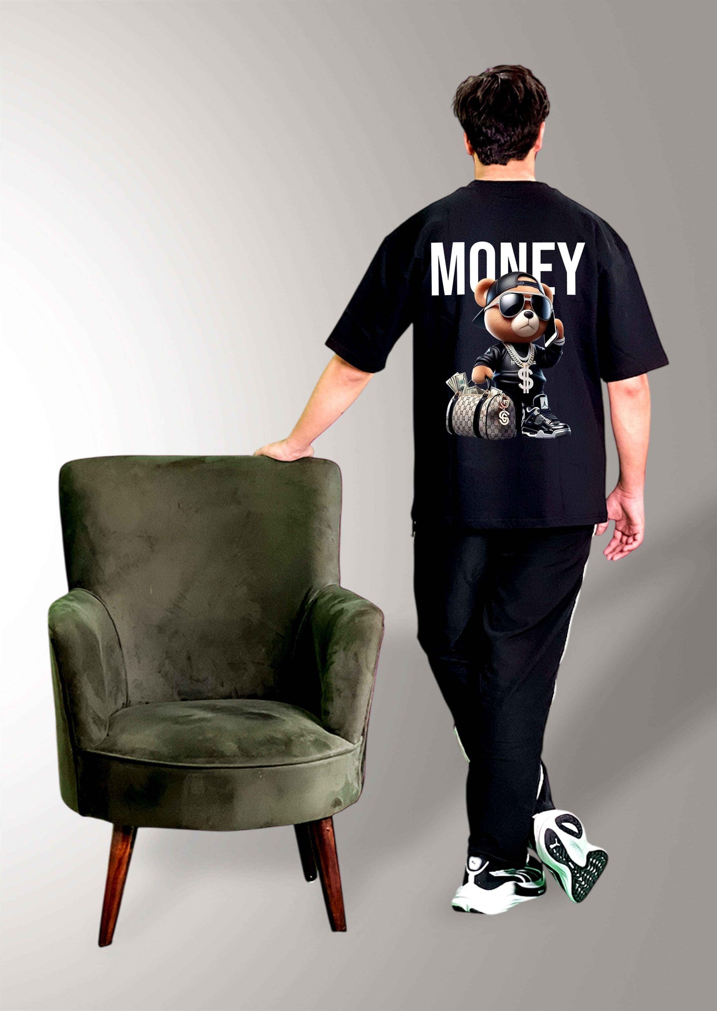 Ashlay Money Bear oversized graphic streetwear t-shirt