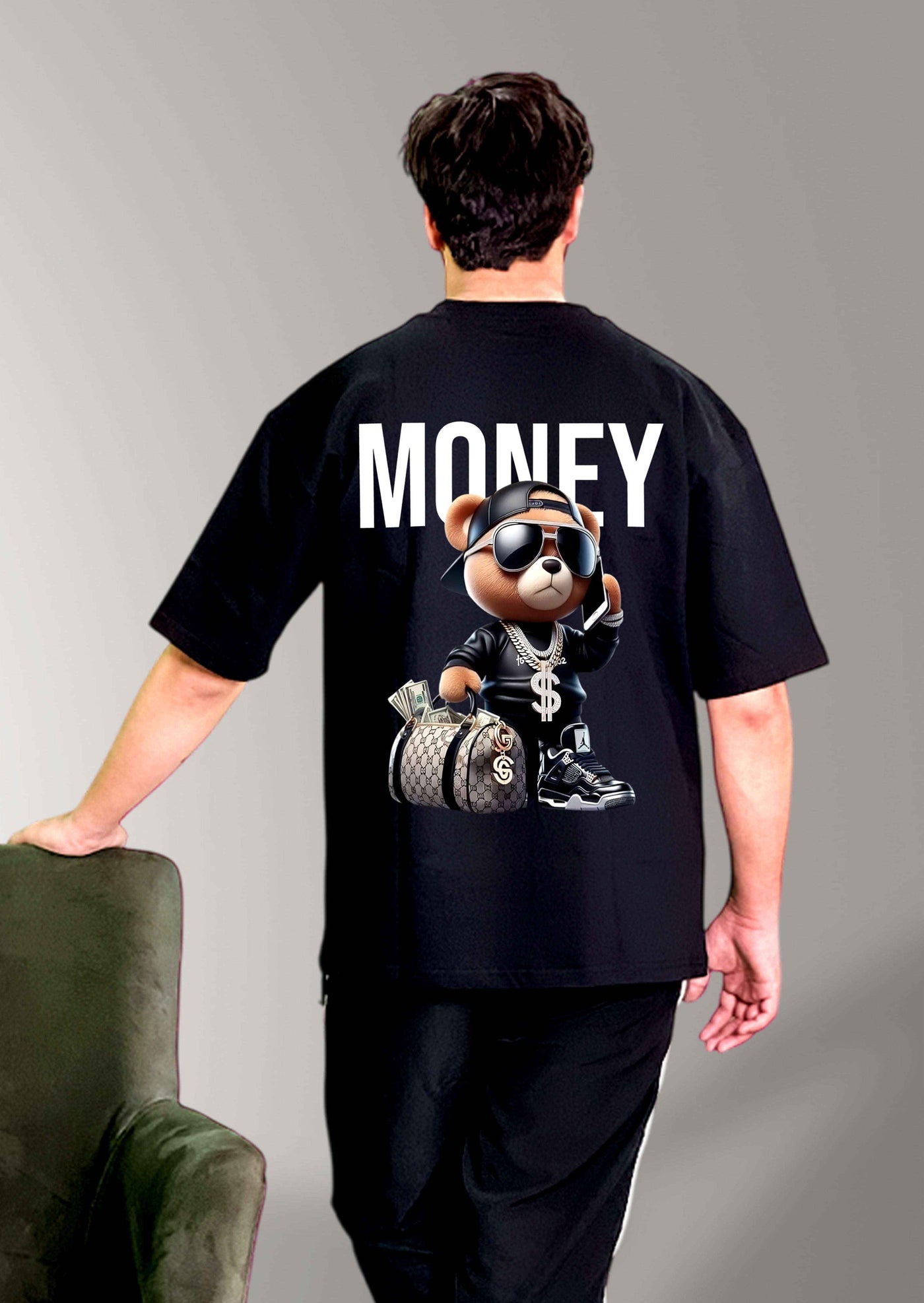 Ashlay Money Bear oversized graphic streetwear t-shirt