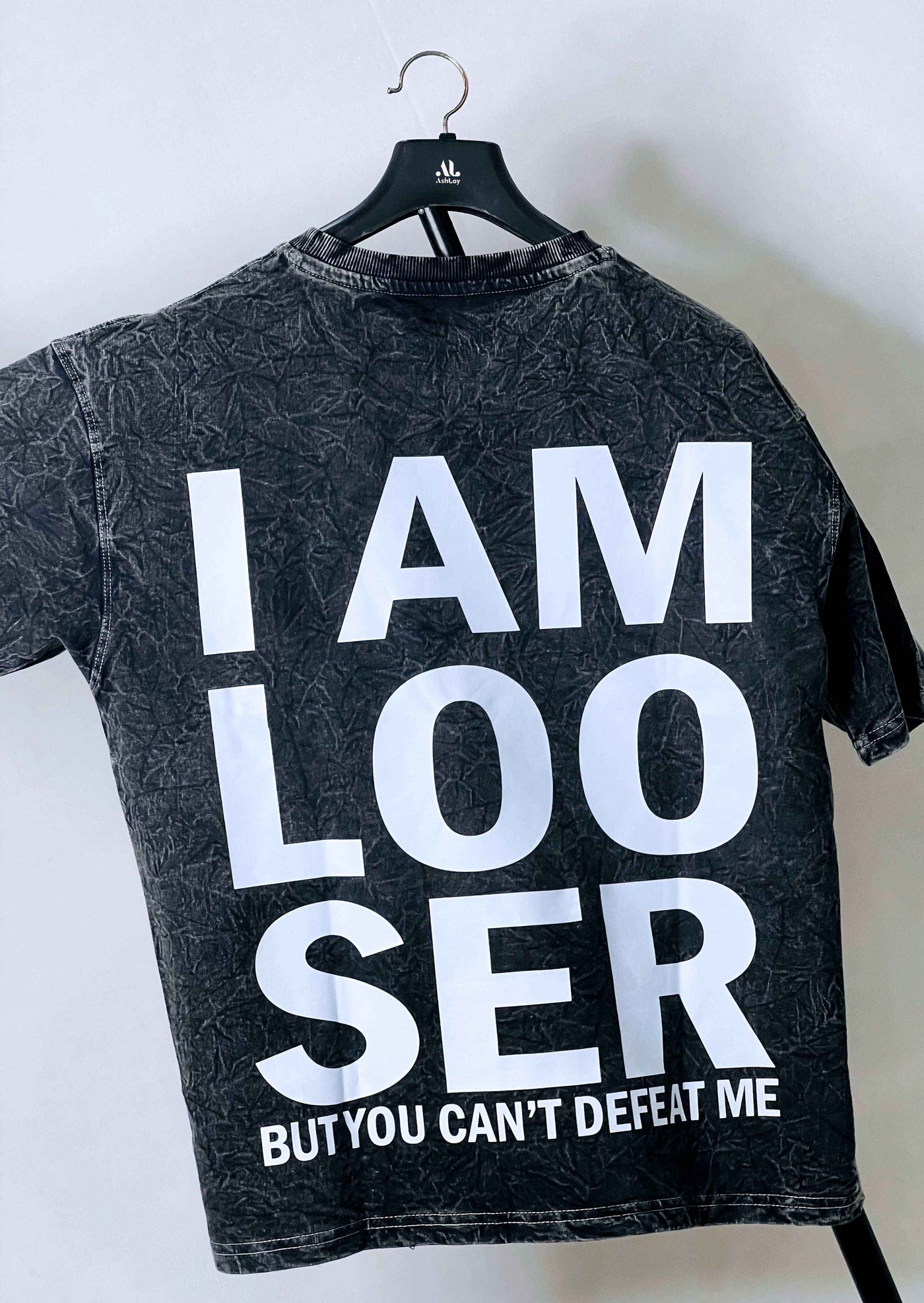 I AM LOOSER Acid Wash T-Shirt – Ashlay Oversized Rebel Graphic Tee