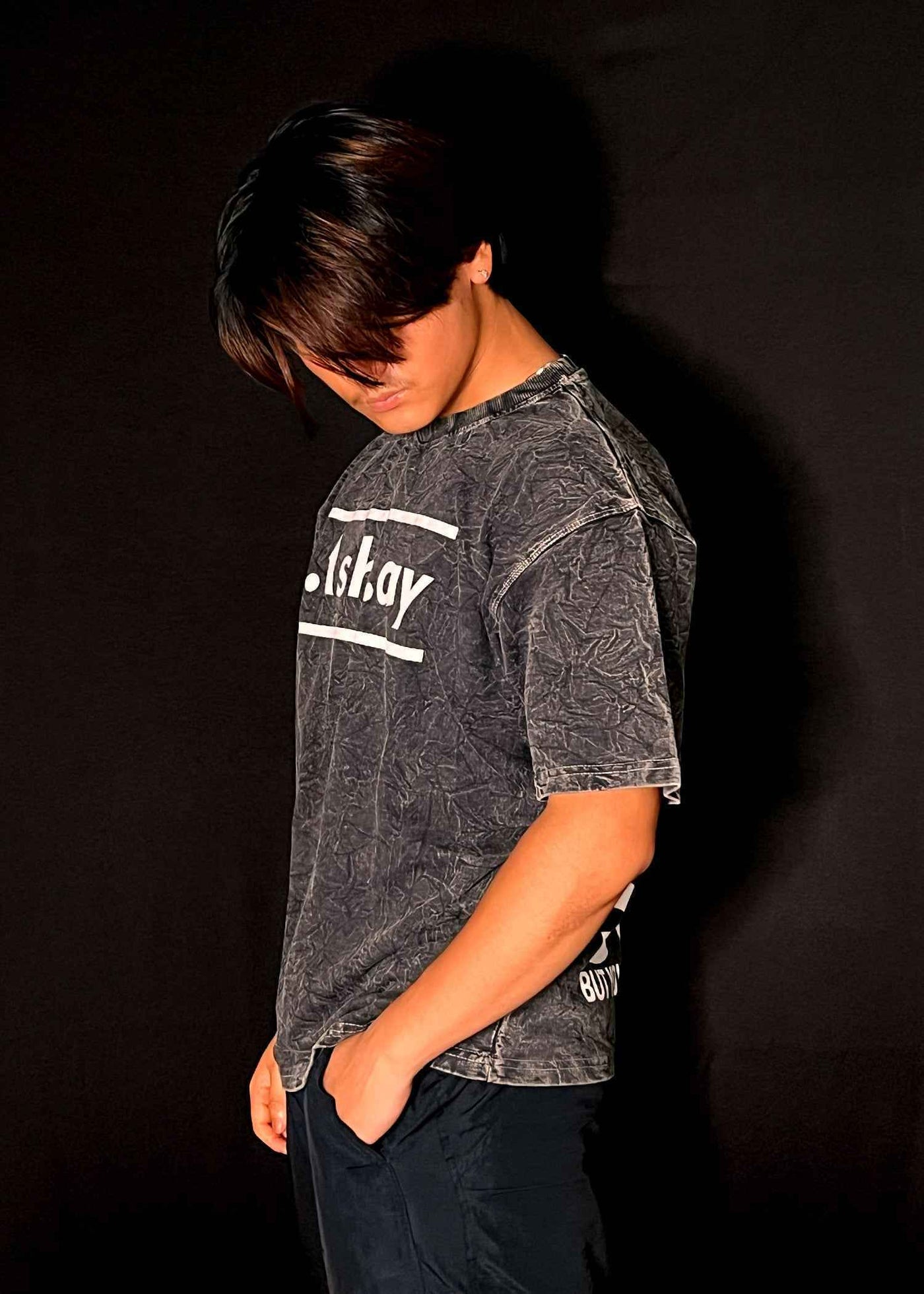 I AM LOOSER Acid Wash T-Shirt – Ashlay Oversized Rebel Graphic Tee