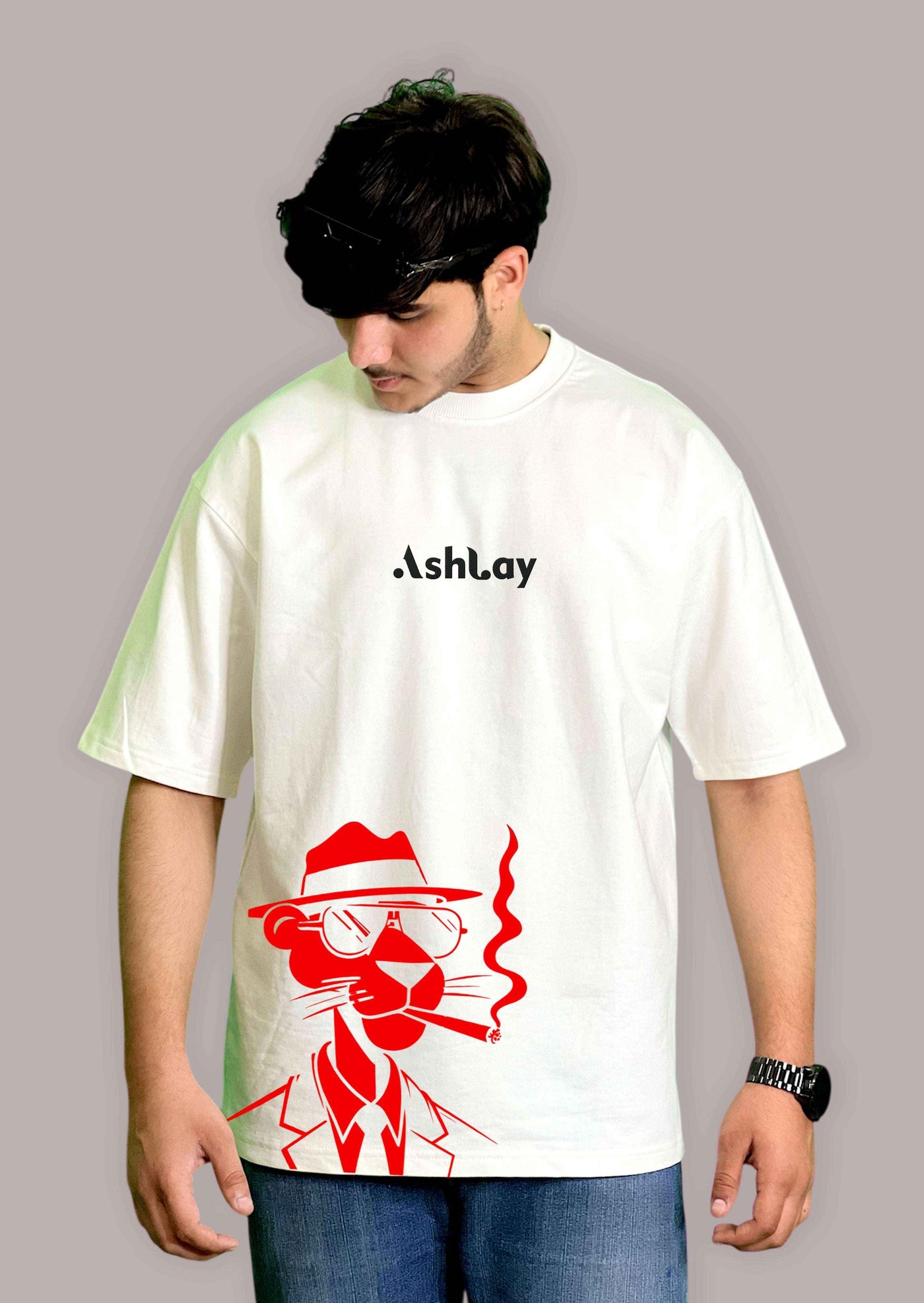 Ashlay Smokin’ Panther Oversized T-Shirt – Streetwear Graphic Tee | Ashlay